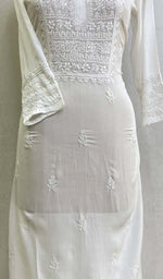 Load image into Gallery viewer, Women's Lucknowi Handcrafte Modal Cotton Chikankari Kurti - HONC0124507