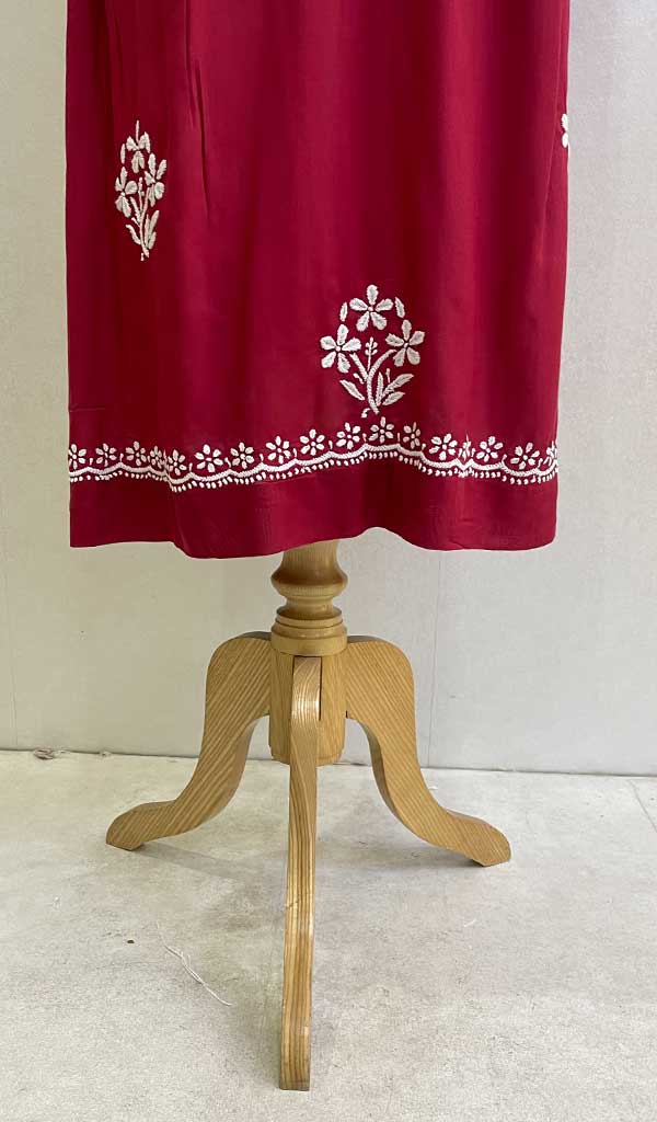 Sifa Women's Lucknowi Handcrafted Modal Cotton Chikankari Gown - HONC0122092