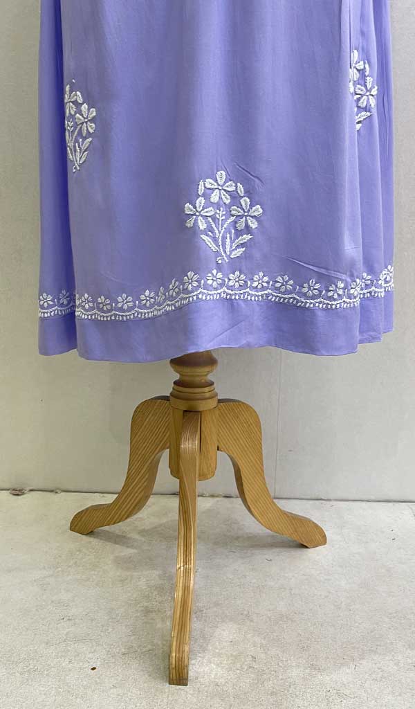 Sifa Women's Lucknowi Handcrafted Modal Cotton Chikankari Gown - HONC0122081