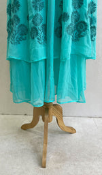 将图像加载到图库查看器中, sabia Women's Lakhnavi Handcrafted Faux-Georgette Chikankari Dress - HONC0137230