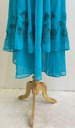 将图像加载到图库查看器中, sabia Women's Lakhnavi Handcrafted Faux-Georgette Chikankari Dress - HONC0137225