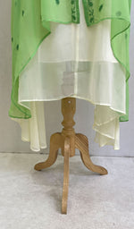 将图像加载到图库查看器中, Lakhnavi 手工制作人造乔其纱 Chikankari 连衣裙 - HONC0137240