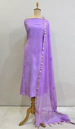 Load image into Gallery viewer, Women's Lakhnavi Handcrafted Chanderi Silk Chikankari Full Suit - HONC0174815