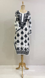 将图像加载到图库查看器中, Women's Lucknowi Handcrafted Muslin Chikankari Kurti - HONC0177454
