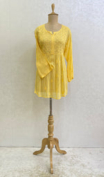 Load image into Gallery viewer, Women's Lucknowi Handcrafted Viscose Georgette Chikankari Top - HONC152263