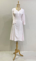 Load image into Gallery viewer, Pari Women's Lucknowi Handcrafted Muslin Chikankari Kurti - HONC0204809
