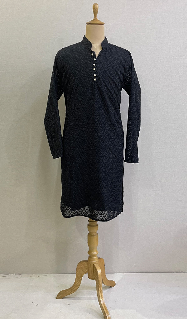 Men's Faux-Georgette Hakoba Kurta - HONC0186497