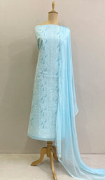 Load image into Gallery viewer, Women's Lakhnavi Handcrafted Cotton Chikankari Suit Material - HONC0197823