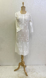 Load image into Gallery viewer, Women's Lucknowi Handcrafted Mul Cotton Chikankari Kurti- HONC0154921