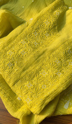 Load image into Gallery viewer, Women's Lakhnavi Handcrafted Mul Chanderi Kurta And Dupatta Set - HONC0249151