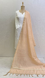 Load image into Gallery viewer, Women's Lakhnavi Handcrafted Chanderi Silk Chikankari Dupatta - Honc0108729