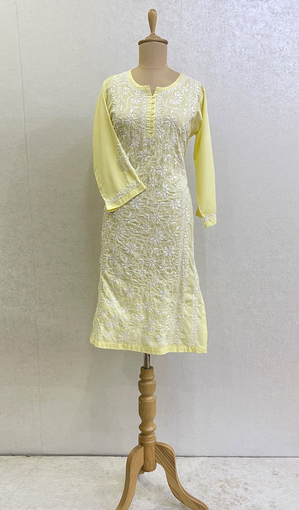 Women's Lucknowi Handcrafted Cotton Chikankari Kurti - HONC0164353