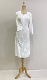 Load image into Gallery viewer, Faiza Women's Lucknowi Handcrafted Modal Cotton Chikankari Kurti - HONC0209846