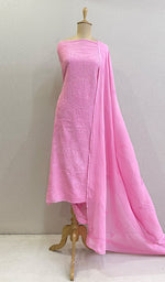 将图像加载到图库查看器中, Women's Lakhnavi Handcrafted Cotton Chikankari Suit Material - HONC0146080