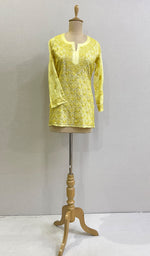Load image into Gallery viewer, Women's Lakhnavi Handcrafted Silk Chikankari Top - HONC0176218