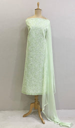 Load image into Gallery viewer, Women's Lakhnavi Handcrafted Cotton Chikankari Suit Material - HONC0208180