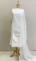将图像加载到图库查看器中, Nida Women's Lakhnavi Handcrafted Cotton Chikankari Suit Material - HONC0197825