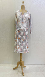 Load image into Gallery viewer, Women's Lucknowi Printed Handcrafted Cotton Chikankari Kurti - HONC0130585