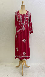 Load image into Gallery viewer, Sifa Women's Lucknowi Handcrafted Modal Cotton Chikankari Gown - HONC0122092