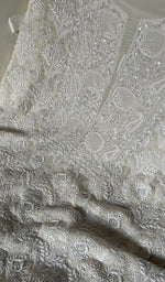 Load image into Gallery viewer, Women's Lakhnavi Handcrafted Pure Silk Georgette Chikankari Kurta And Dupatta Set- HONC0249930