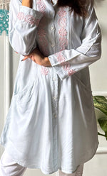 将图像加载到图库查看器中, Women's Lakhnavi Handcrafted Modal Cotton Chikankari Top -ONC0315249