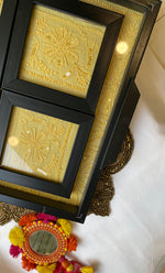 Load image into Gallery viewer, Chikankari Tray with Four Coasters - HONC0254721