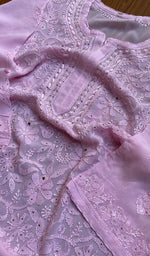 将图像加载到图库查看器中, Women's Lakhnavi Handcrafted Viscose Georgette Chikankari Kurti - HONC0204840