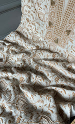 Load image into Gallery viewer, Women's Lakhnavi Handcrafted Maheshwari Mul Chanderi Unstitched Kurta And Dupatta Set- HONC0270649