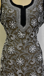 Load image into Gallery viewer, Women's Lucknowi Handcrafted Faux-Georgette Chikankari Top- HONC0140438