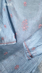 Load image into Gallery viewer, Saziya Women's Lakhnavi Handcrafted Mul Chanderi Semi - stitched Chikankari Full Suit Material - HONC0321285