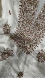 Load image into Gallery viewer, Women's Lakhnavi Handcrafted Mul Chanderi Unstitched Kurta And Dupatta Set - HONC0253436