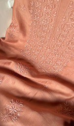 Load image into Gallery viewer, Women's Lucknowi Handcrafted Chanderi Silk Chikankari Full Suit Material - HONC265290