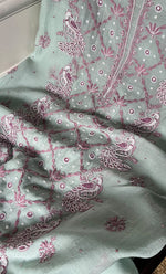 Load image into Gallery viewer, Firdauz Women's Lakhnavi Handcrafted Mul Chanderi Unstitched Kurta And Dupatta Set - HONC0302268