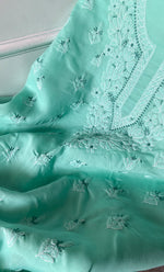 Load image into Gallery viewer, Women's Lakhnavi Handcrafted Unstitched Cotton Chikankari Suit Material - HONC0316589