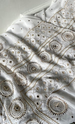 将图像加载到图库查看器中, Women's Lucknowi Handcrafted Viscose Georgette Semi - Stitched Chikankari Kurta and Dupatta Set- HONC0328907