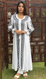 将图像加载到图库查看器中, Women's Lucknowi Handcrafted Modal Cotton Chikankari Kurti - HONC0272659