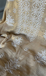 将图像加载到图库查看器中, Women's Lakhnavi Handcrafted Tissue Chanderi Unstitched Kurta And Dupatta Set - HONC0278200