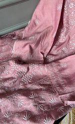 将图像加载到图库查看器中, Women's Lakhnavi Handcrafted Munga Silk Semi - Stitched Chikankari Kurta And Dupatta Set- HONC0265424