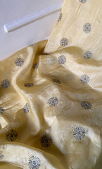 Load image into Gallery viewer, Women's Lakhnavi Handcrafted Tussar Silk Chikankari Kurta And Dupatta Set - HONC0314560