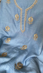 Load image into Gallery viewer, Mahira Women's Lakhnavi Handcrafted Mul Chanderi Unstitched Chikankari Full Suit - HONC0355232