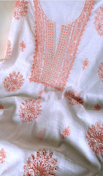 Load image into Gallery viewer, Gulnaz Women's Lakhnavi Handcrafted Mul Chanderi Kurta And Dupatta Set - HONC0248428