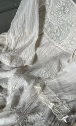 Load image into Gallery viewer, Women's Lakhnavi Handcrafted Mul Chanderi Semi - Stitched Angrakha And Dupatta Set- HONC0267145