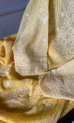 将图像加载到图库查看器中, Women's Lakhnavi Handcrafted Mul Chanderi Semi - Stitched Kurta And Dupatta Set - HONC0308714