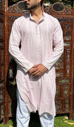 Load image into Gallery viewer, Men's Lucknowi Handcrafted Cotton Chikankari Kurta - HONC0335276
