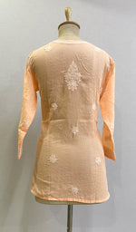 Load image into Gallery viewer, Women's Lucknowi Handcrafted White Cotton Chikankari Top - HONC0165230