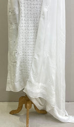 Load image into Gallery viewer, Women's Lakhnavi Handcrafted Muslin Chikankari Kurta And Dupatta Set - HONC0108139