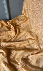 Load image into Gallery viewer, Baseema Women's Lucknowi Handcrafted Chanderi Silk Chikankari Full Suit Material - HONC0290029