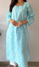 Load image into Gallery viewer, Anisa Women's Lakhnavi Handcrafted Cotton Chikankari Kurti - HONC0356971