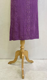 将图像加载到图库查看器中, Women's Lakhnavi Handcrafted Viscose Georgette Chikankari Kurti - HONC0139850