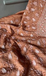 Load image into Gallery viewer, Women's Lakhnavi Handcrafted Munga Silk Unstitched Chikankari Kurta And Dupatta Set- HONC0272984